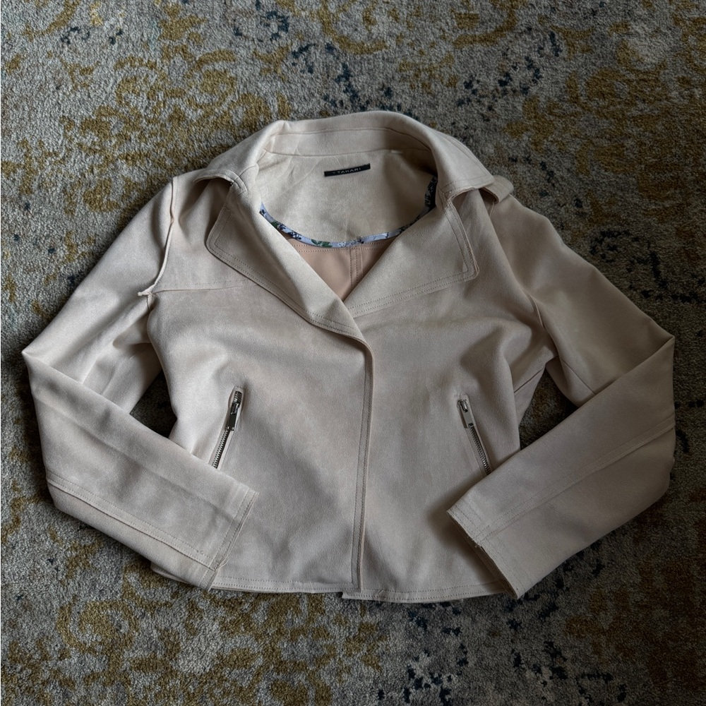 Cream Faux Suede Jacket